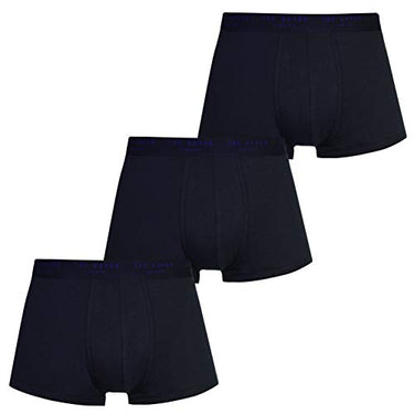 Ted Baker Herren London, 3 Pack Cotton Stretch Trunk Badehose, Navy Blau, Medium im Sale